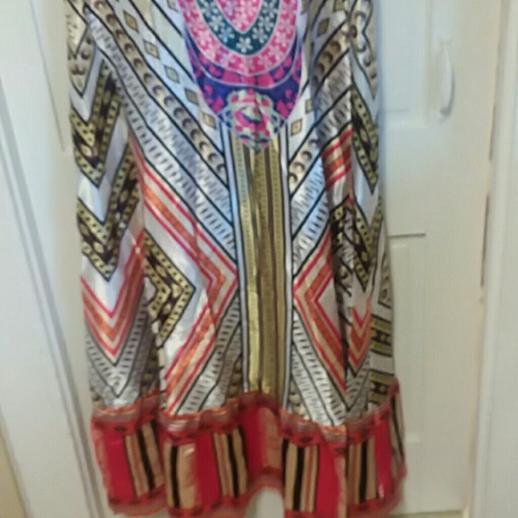 NEVER WORN Vintage COLORFUL printed SILK Dress🌝 - Picture 2 of 5